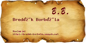 Bredák Borbála névjegykártya